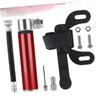 Anneome Bike Tire Pump Mini Inflator Pump Lightweight Sturdy for Road Mountain Bikes Easy to Use Black/red view 2