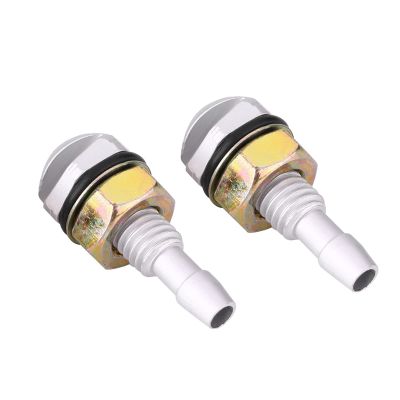 2pcs Universal Aluminum Alloy Car Windshield Sprayer Washer Nozzle (Silver)