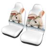 GFLFMXZW Cry Rabbit Print Car Seat Covers Set 2 Pack Car Seat Cushion Covers Auto Front Seats Protector Universal Fit Most Truck SUV Auto Accessories Interior Cushion Protector view 1