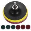 SOLUSTRE Wheel Buffing Kit for Drill Automotive Detailing Brush Set 4 Round Pad Holder 6 Pads view 1