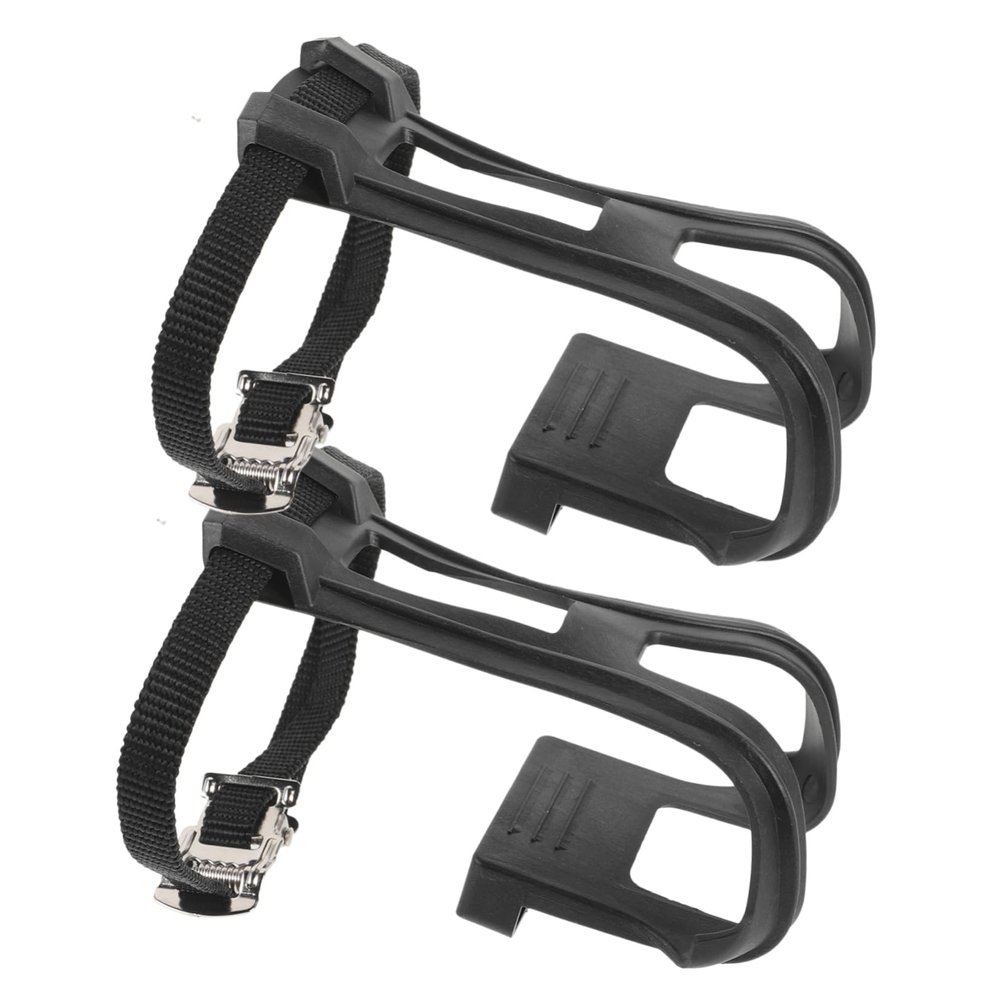 BESPORTBLE 2pairs Nylon Bike Pedal Toe Clip Strap Belts for Cycling and Mountain Biking and Sturdy Design Fits Removable Reflector Pedals Easy to Install
