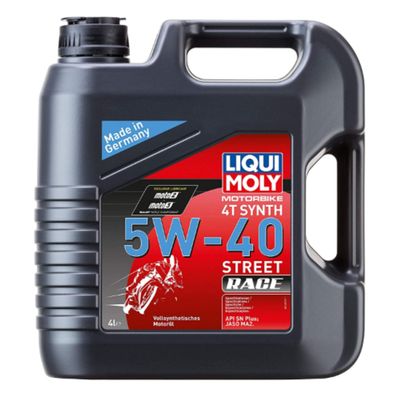 Liqui Moly Motorbike 4T Synth 5W-40 Street Race | Full Synthetic Motor Oil | 4 Liter | SKU: 20076 | Pack of 4