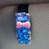 LXQTAO Fashionable Studded Sun Visor Clip Multi-Functional Car Glasses Holder for Sunglasses, Eyeglasses, Cards, and Bills Sunglasses Holder for Car Visor (Brilliant Blue + Pink Bow Knot) view 2
