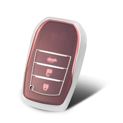 WORCAS Special Soft TPU Key Case Cover Protector Compatible with 2019-2022 Land Cruiser,2021-2022 Venza,RAV4 Prime,Sienna,Hilux,Fortuner(Red-Matte)