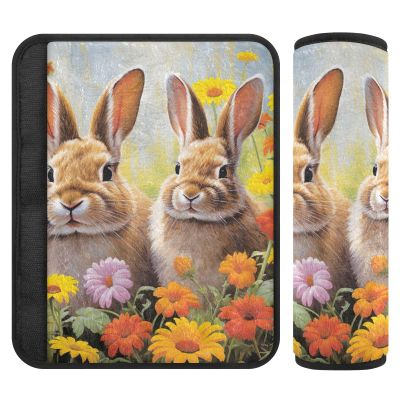UMIRIKO Easter Bunny Flower Cute Rabbit Seatbelt Cover 2 PCS Seatbelt Shoulder Pad Auto Seat Belt Pads Cover for Adults Kids Carmera Backpack S 202a6456