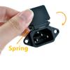 GANASOME 5 Pcs IEC 320 C14 Panel Mount Power Connector Socket - AC 250V 10A, 3 Terminals with Spring Cover for Lab, Fitness & Industrial Automation Equipment view 4