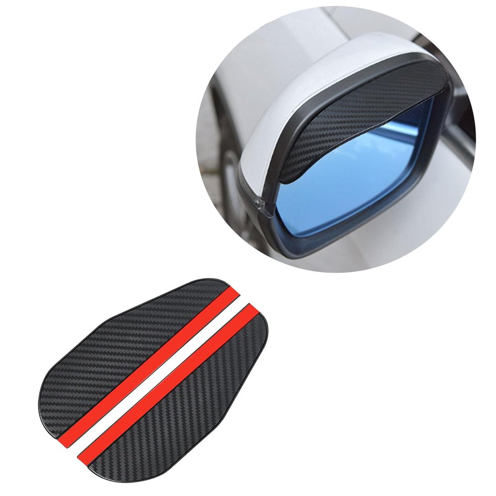 FALMDCQ Compatible with MG Marvel R 2018 UP, 2Pcs Car Side Rear View Mirror Rain Eyebrow Visor Rainproof Snow Guard Protector Sun Shield Cover,A Carbon fiber look