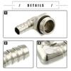 Motoforti Universal Car 90 Degree Brass Fitting Hose Adapter, Hose Fitting, 10mm 3/8" Barb to Male G1/2" BSP BSPT, Durable, Brass, Silver Tone view 4