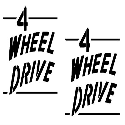 2 Pack - 4 Wheel Drive | Car Decal Vinyl Sticker Graphics | 5.5 Inches Wide by 5 Inches Height HOM1673A.70M Matte Black