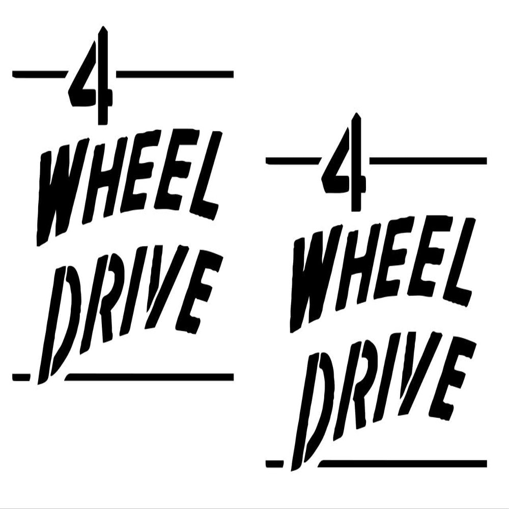 2 Pack - 4 Wheel Drive | Car Decal Vinyl Sticker Graphics | 5.5 Inches Wide by 5 Inches Height HOM1673A.70M Matte Black