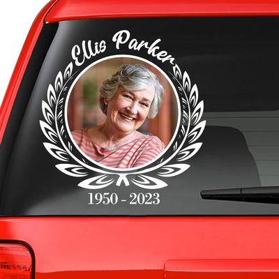 in Memory of Personalized Memorial Decals. Loss of Loved One Car Sticker Watercolor. Custom Photo Memorial Stickers: Your Wings were Ready But My Heart was Not CSM243, 4XL