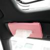 Premium Car Tissue Box Compact & Easy-to-Use Hanging Leather Tissue Holder for Cars, Sunroof & Backseat Compatible,Tissue Holder for Car Interior, Sun Visor, Chair Back (Pink Clip Style) view 2