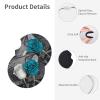 Teal Gray Rose Print Car Cup Holder Coasters 2 Pack Insert Drinks Car Coasters Anti Slip Absorbent Cup Holder Pad for Women Men Round Auto Cup Mat for Most Car Interior Accessories view 4