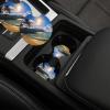 Hawaii Beach Print Car Cup Holder Coasters 2 Pack Insert Drinks Car Coasters Anti Slip Absorbent Cup Holder Pad for Women Men Round Auto Cup Mat for Most Car Interior Accessories view 1