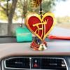 Jiyu Creation Hanger/Maa with Red Background/Car Dream Catcher/Car Front Mirror Hanging Accessories / 3D Design (Red, Wooden) view 1