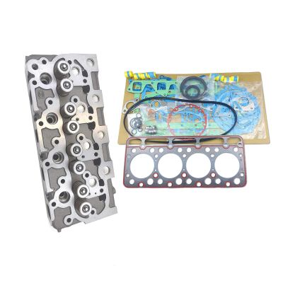 Tenlioshun Complete Cylinder Head + 1 Set Full Gasket Kit V1702 Compatible with Kubota V1702 V1702B Engine L2850DT Tractor KH90 Mini Excavator for Bobcat 743 733 Skid Loader