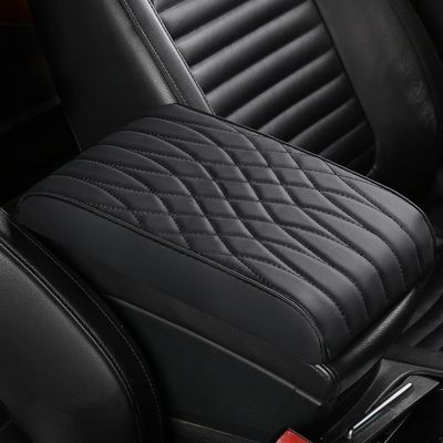 YCLNFC Car Center Console Armrest Mat for Audi Q5 8R 2008-2017 Universal Armrest Seat Box Protector Cover Leather Accessories for SUV Truck Vehicle,Black, normal
