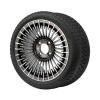 Hardcore Parts 14" Gunmetal 'PIRANHA' Golf Cart Wheels and 205/30-14 (20"x8"-14") DOT rated Low Profile tires - Set of 4, includes Chrome 'SS' center caps and 12x1.25 lug nuts view 1