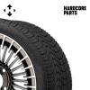 Hardcore Parts 14" Gunmetal 'PIRANHA' Golf Cart Wheels and 205/30-14 (20"x8"-14") DOT rated Low Profile tires - Set of 4, includes Chrome 'SS' center caps and 12x1.25 lug nuts view 2