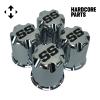 Hardcore Parts 14" Gunmetal 'PIRANHA' Golf Cart Wheels and 205/30-14 (20"x8"-14") DOT rated Low Profile tires - Set of 4, includes Chrome 'SS' center caps and 12x1.25 lug nuts view 3