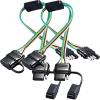 NEWSUN 2 Sets Universal 4-Way Flat Y-Splitter Plug for Tailgate Light Bars & Trailer Lights,Plug & Play Adapter Extension Harness Wiring Plug 4 Pin Connectors, with Waterproof Cap view 1
