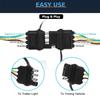 NEWSUN 2 Sets Universal 4-Way Flat Y-Splitter Plug for Tailgate Light Bars & Trailer Lights,Plug & Play Adapter Extension Harness Wiring Plug 4 Pin Connectors, with Waterproof Cap view 2