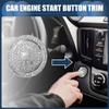 INFINAUTO Universal Car Engine Start Stop Button Cover, Bling One Click Push Start Button Ring Sticker Faux Crystal Rhinestone Ignition Button Trim with Hole White, 1 Set view 2