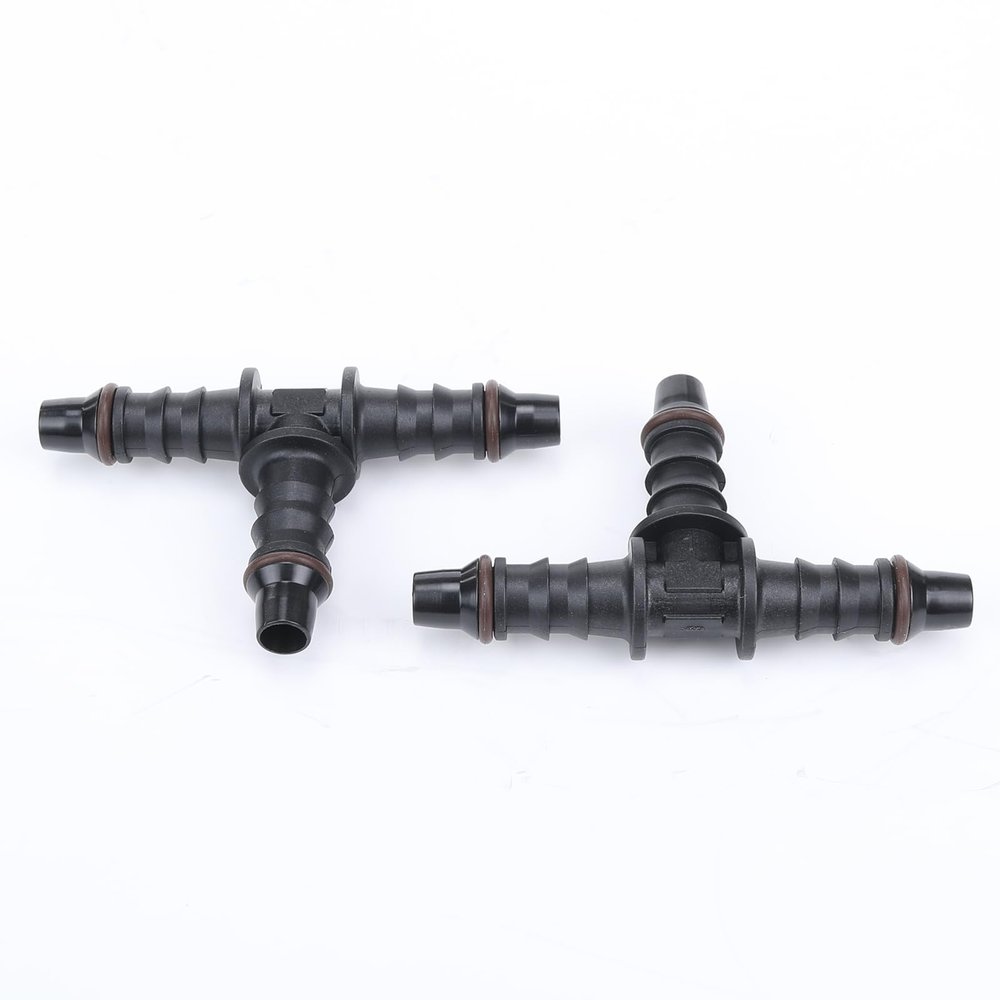 AC PERFORMANCE Plastic 5/16" Barb Tee, T Splitter Fuel Quick Connector, Pack of 2