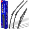 3 wipers Replacement for 2012-2018 Ford Focus, Windshield Wiper Blades Original Equipment Replacement - 28"/28"/12" (Set of 3) Pinch Tap view 1