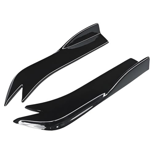 OtpOutopa Universal Rear Diffuser Car Spoiler, Rear Bumper Lip Body Canard Spoilers Black Lip Side Skirt Spoiler Splitter Protector Exterior Decoration Trim Kit Anti-Scratch (17.7inch,Smooth Black)