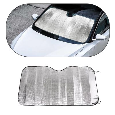 Dawfall Pack-1 Universal Front Windshield Sun Protector, Shade, Heat Shield (Silver #51.1" x 23.6")