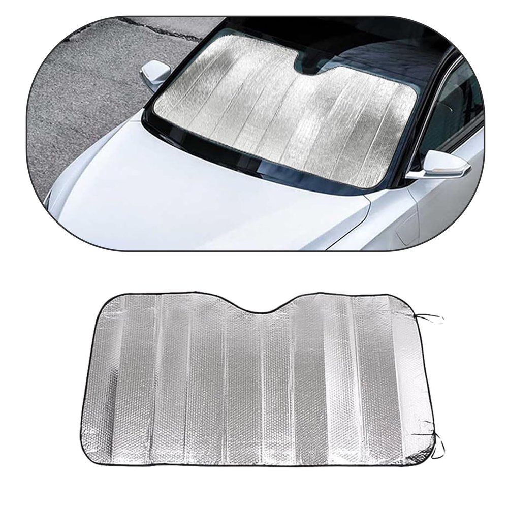 Dawfall Pack-1 Universal Front Windshield Sun Protector, Shade, Heat Shield (Silver #51.1" x 23.6")