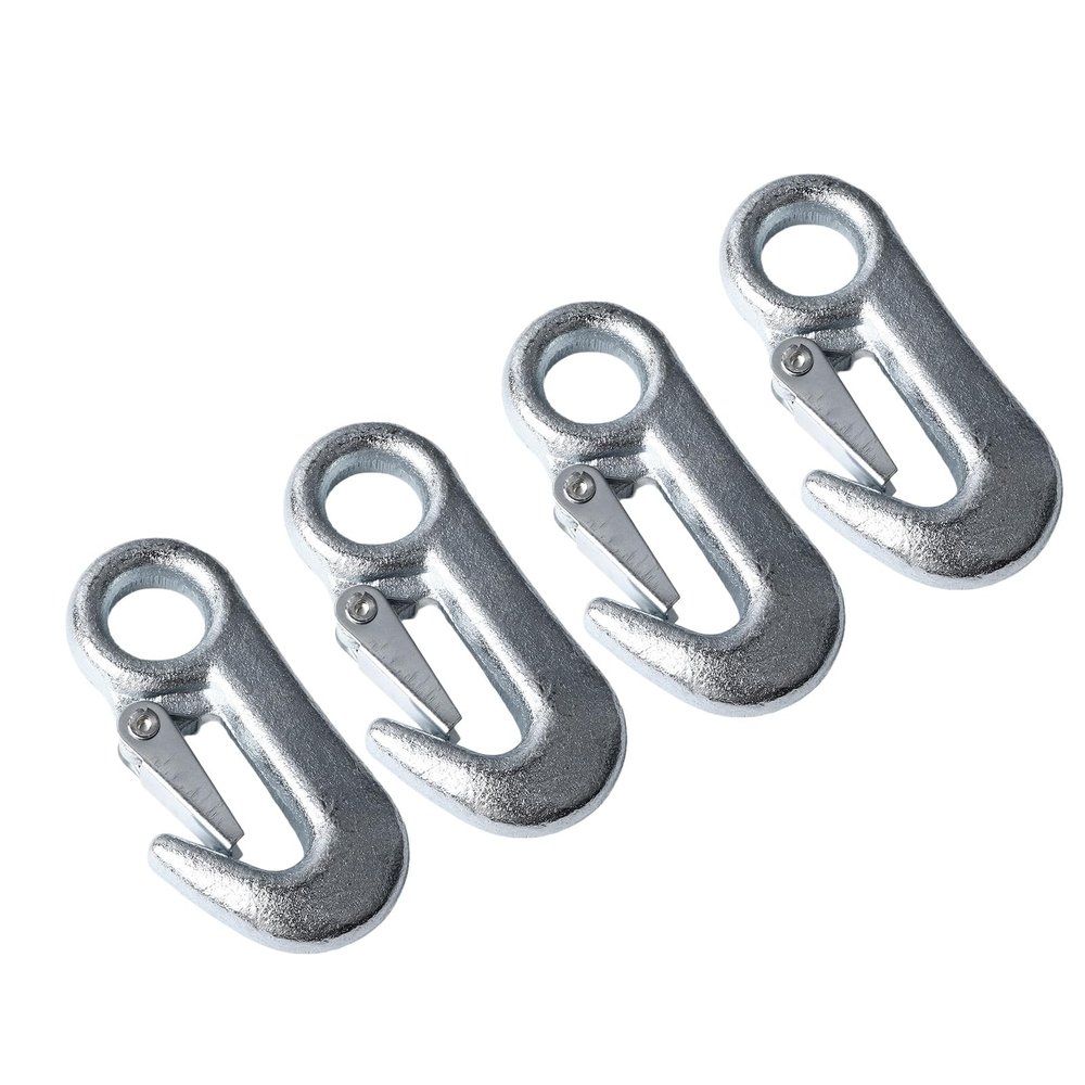 4Pcs Trailer Snap Hook Set with Safety, Sturdy Iron Tow Hooks for Towing Trailers, Yachts, Motorcycles