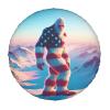 3D Bigfoot America Flag Spare Tire Cover, Wheel Covers Tire Protector Water-Resistant Dust-Proof Universal Fit for Rv Spare Tire Cover Trailer SUV Camper Vehicle 14" view 2