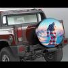 3D Bigfoot America Flag Spare Tire Cover, Wheel Covers Tire Protector Water-Resistant Dust-Proof Universal Fit for Rv Spare Tire Cover Trailer SUV Camper Vehicle 14" view 3