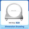 Glarks 2Pcs 304 Stainless Steel Exhaust U-Clamps 70MM (2-3/4in) Muffler Exhaust Clamps U-Bolt Clamps Design with Saddle Flange for Exhaust Tail Pipe view 2