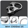Glarks 2Pcs 304 Stainless Steel Exhaust U-Clamps 70MM (2-3/4in) Muffler Exhaust Clamps U-Bolt Clamps Design with Saddle Flange for Exhaust Tail Pipe view 3
