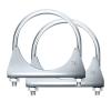 Glarks 2Pcs 304 Stainless Steel Exhaust U-Clamps 76MM (3in) Muffler Exhaust Clamps U-Bolt Clamps Design with Saddle Flange for Exhaust Tail Pipe view 1