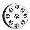 Dog Paw Prints Texture Spare Tire Cover Composed Black and White Wheel Covers for RV Tires Camper Tire Case Protectors for Trailer Rv SUV Truck Travel Trailer 15 in view 1