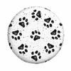 Dog Paw Prints Texture Spare Tire Cover Composed Black and White Wheel Covers for RV Tires Camper Tire Case Protectors for Trailer Rv SUV Truck Travel Trailer 15 in view 2