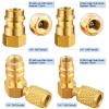 Yaocom R12 to R134A AC Fitting Conversion Adapter Kit, Quick Coupler Valve A/C 90 Port Retrofit Adapter High/Low Pressure with Valve Core Remover for AC Air Conditioner Refrigerant (Gold) view 2