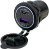 MotorCart Basics Sea-Dog USB 3.0 & USB-C Power Socket w/Out Light, Black view 2