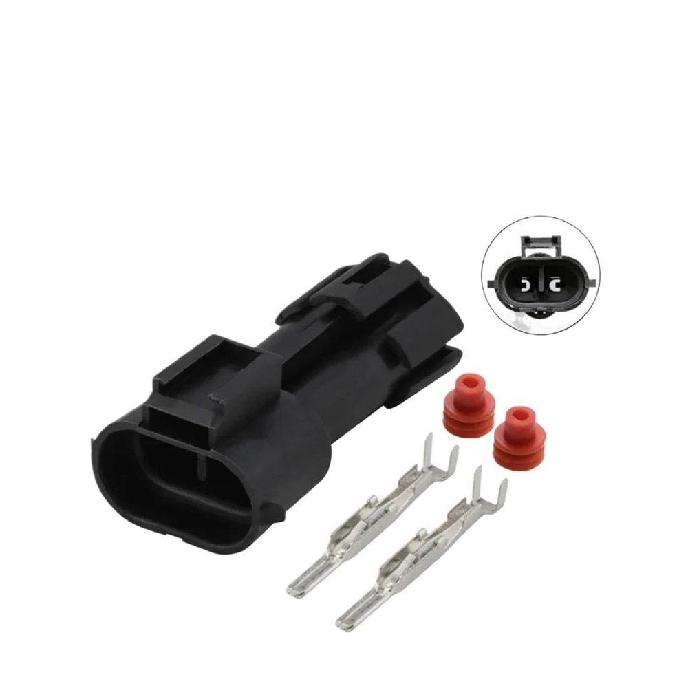 LIANGMEI Qingqing Store 1-20Sets D-E/P-H 2 Pin Male Automotic Waterproof Fog Lamp Light Xenon Plug Lamp Socket Connector DJ7028YA-2.8-11 (Size : 1Set)