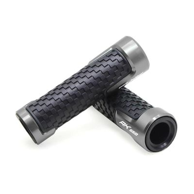 WestCH Motorcycle Handlebar Grips Motorcycle 22mm 7/8" CNC Aluminum Handlebar Hand Grips Rubber Gel Grip Accessories for KYMCO AK550 AK 550 ABS 2017 2018 2019 Handlebar Grips (Color : Grey)