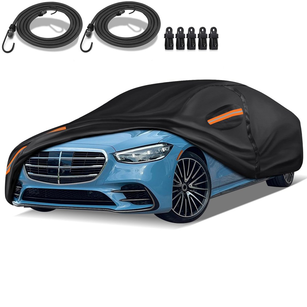 QUYDDC 16-Layer Special Full Car Cover Fit for 2006-2023 MERC-edes Benz S Series S400 S550 S63 AMG, Ultra Heavy 600D Oxford Cloth, All-Weather Protection Summer Sun Exposure Winter Snow Rain Dust UV