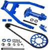 hopsupRC Steel Roller Chain&Rear Swing Arm&Rear Hub Chain Sprocket Gears&Front Sprocket&Chain Guard Protector&Rear Wheel Hub Hex Upgrades for L0Si 1/4 Promoto-MX Motorcycle RTR FXR,Navy Blue view 1