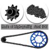 hopsupRC Steel Roller Chain&Rear Swing Arm&Rear Hub Chain Sprocket Gears&Front Sprocket&Chain Guard Protector&Rear Wheel Hub Hex Upgrades for L0Si 1/4 Promoto-MX Motorcycle RTR FXR,Navy Blue view 4