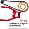 hopsupRC Steel Roller Chain&Rear Swing Arm&Rear Hub Chain Sprocket Gears&Front Sprocket&Chain Guard Protector&Rear Wheel Hub Hex Upgrades for L0Si 1/4 Promoto-MX Motorcycle RTR FXR,Red with Orange view 2