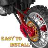 hopsupRC Steel Roller Chain&Rear Swing Arm&Rear Hub Chain Sprocket Gears&Front Sprocket&Chain Guard Protector&Rear Wheel Hub Hex Upgrades for L0Si 1/4 Promoto-MX Motorcycle RTR FXR,Red with Orange view 3