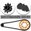 hopsupRC Steel Roller Chain&Rear Swing Arm&Rear Hub Chain Sprocket Gears&Front Sprocket&Chain Guard Protector&Rear Wheel Hub Hex Upgrades for L0Si 1/4 Promoto-MX Motorcycle RTR FXR,Red with Orange view 4